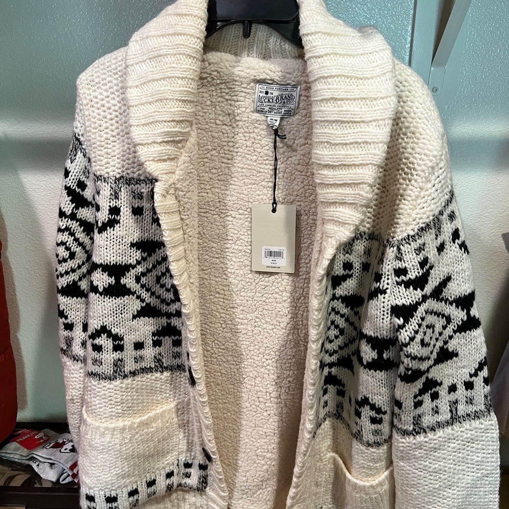 BRAND NEW Men’s Lucky Brand Sherpa Lined Cardigan